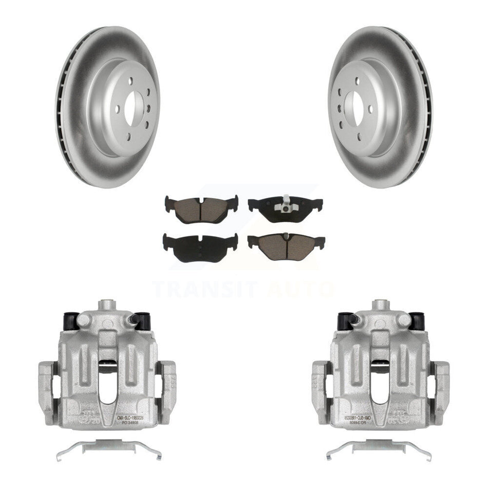 Rear Disc Brake Caliper Coated Rotors And Ceramic Pads Kit For 2013 BMW 328i xDrive 3.0L With M Sport Performance Brakes KCG-100026C