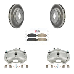 Front Disc Brake Caliper Coated Rotors And Ceramic Pads Kit For Honda Civic KCG-100028N