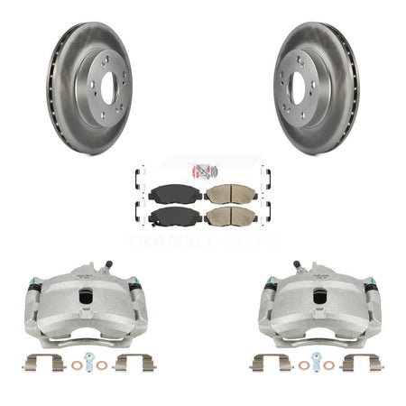 Front Disc Brake Caliper Coated Rotors And Ceramic Pads Kit For Honda Civic KCG-100028N by Transit Auto