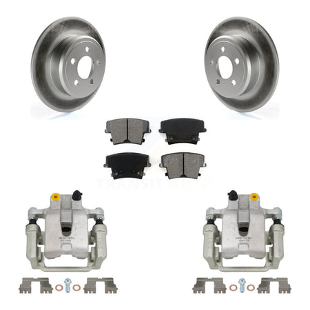 Rear Disc Brake Caliper Coat Rotors Semi-Metallic Pad Kit For Dodge Chrysler 300 Charger KCG-100028S