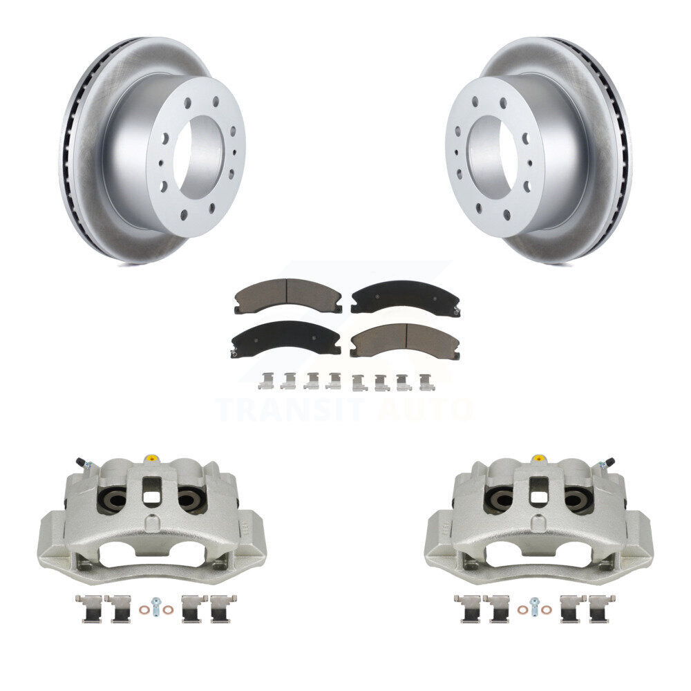 Rear Brake Caliper Coat Rotor Ceramic Pad Kit For GMC Chevrolet Sierra 2500 HD Silverado KCG-100030C