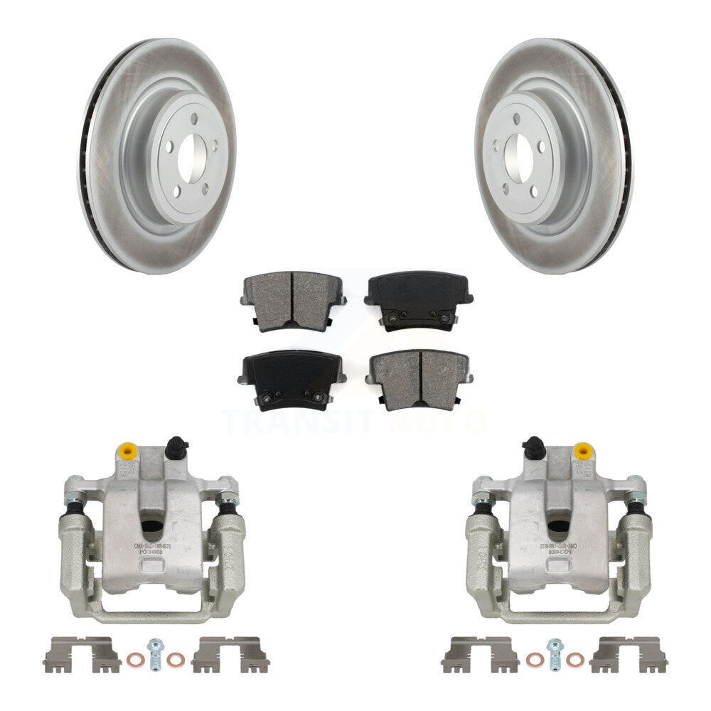 Rear Disc Brake Caliper Coated Rotors And Semi-Metallic Pads Kit For Dodge Charger KCG-100030S