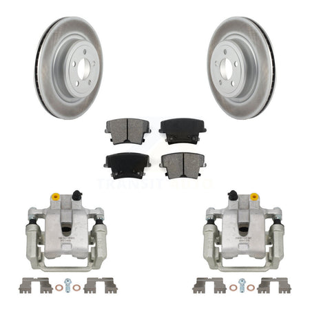 Rear Disc Brake Caliper Coated Rotors And Semi-Metallic Pads Kit For Dodge Charger KCG-100030S