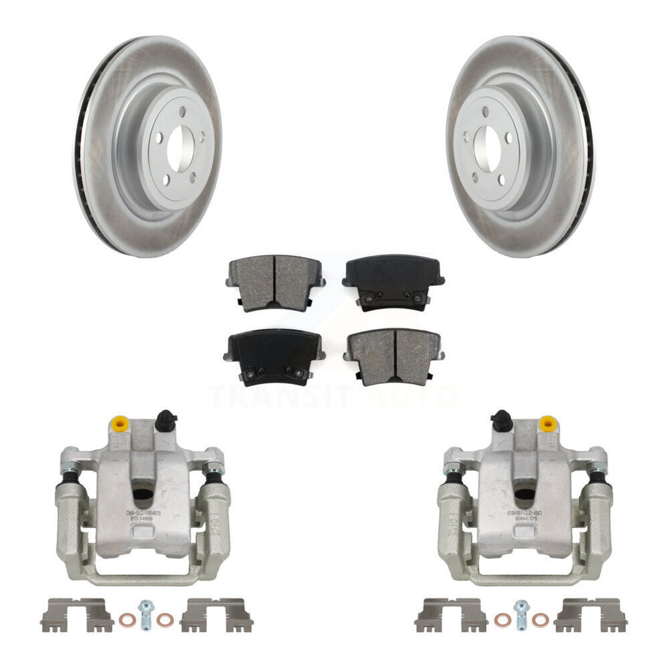 Rear Disc Brake Caliper Coated Rotors And Semi-Metallic Pads Kit For Dodge Charger KCG-100030S
