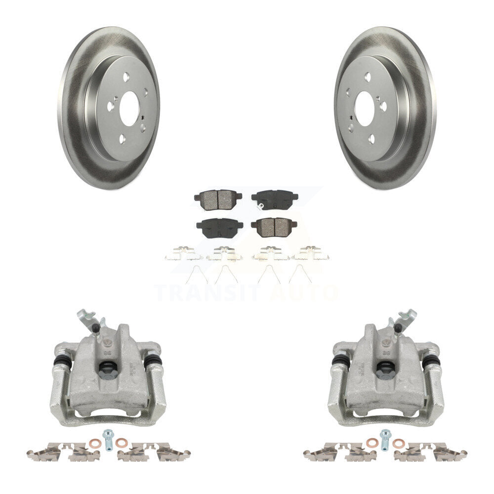 Rear Brake Caliper Coat Rotors & Semi-Metallic Pad Kit For Toyota Corolla Matrix Pontiac KCG-100031S
