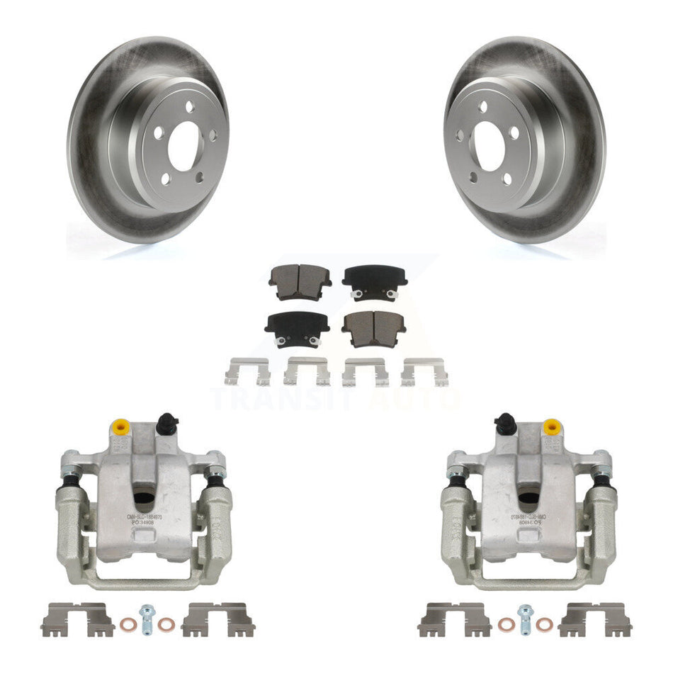 Rear Brake Caliper Coat Rotors Ceramic Pad Kit For Dodge Chrysler 300 Charger Challenger KCG-100032C