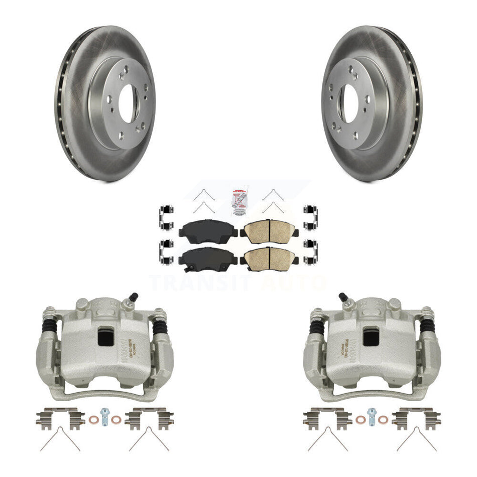 Front Disc Brake Caliper Coated Rotors And Ceramic Pads Kit For Honda Civic KCG-100032N