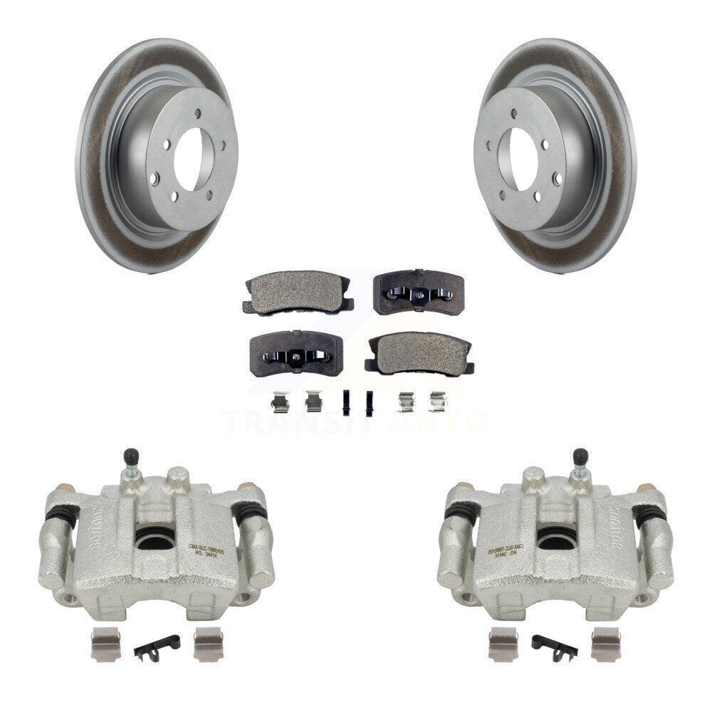 Rear Disc Brake Caliper Coated Rotors And Ceramic Pads Kit For Jeep Patriot Dodge Compass Avenger Chrysler Sebring Mitsubishi Lancer Caliber 200 Outlander Sport RVR KCG-100032T by Transit Auto