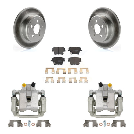 Rear Disc Brake Caliper Coat Rotors Semi-Metallic Pad Kit For Dodge Chrysler 300 Charger KCG-100033P