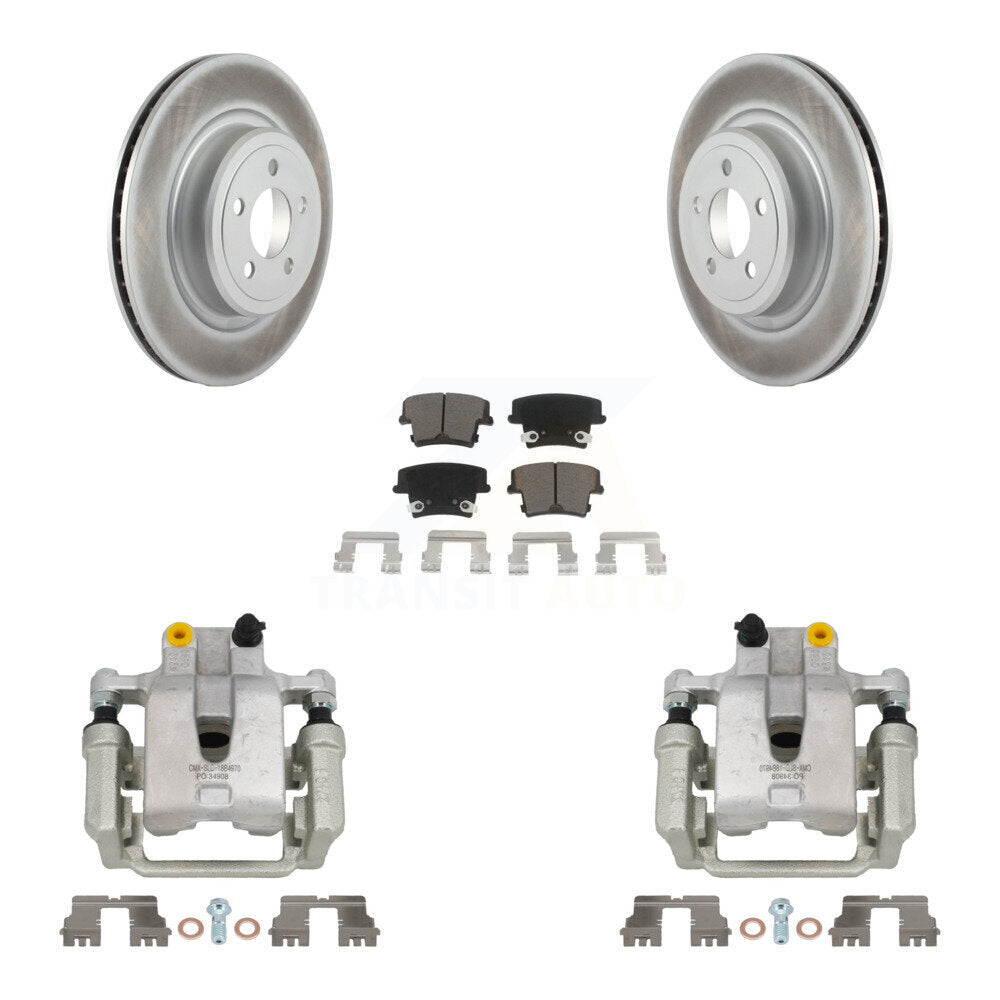Rear Disc Brake Caliper Coat Rotor Ceramic Pad Kit For Dodge Charger With Police Package KCG-100034C