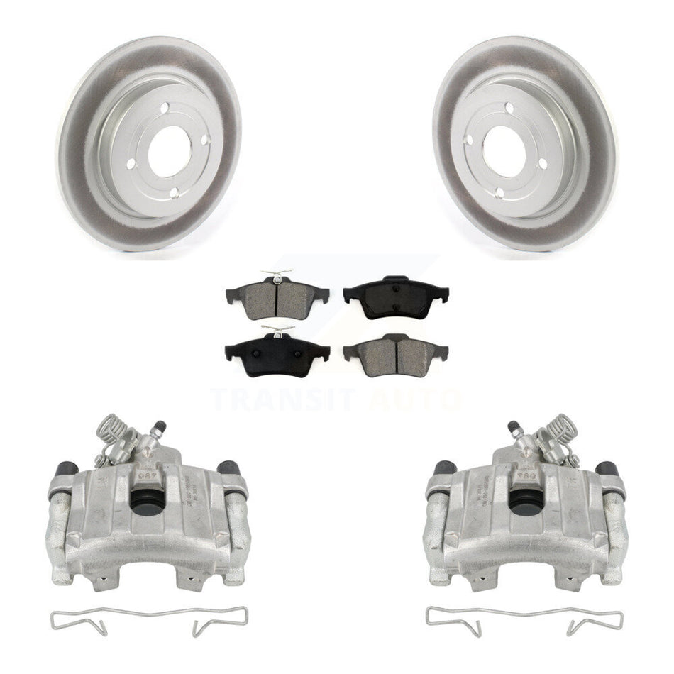Rear Disc Brake Caliper Coated Rotors And Semi-Metallic Pads Kit For 2018-2022 Ford EcoSport AWD KCG-100034S