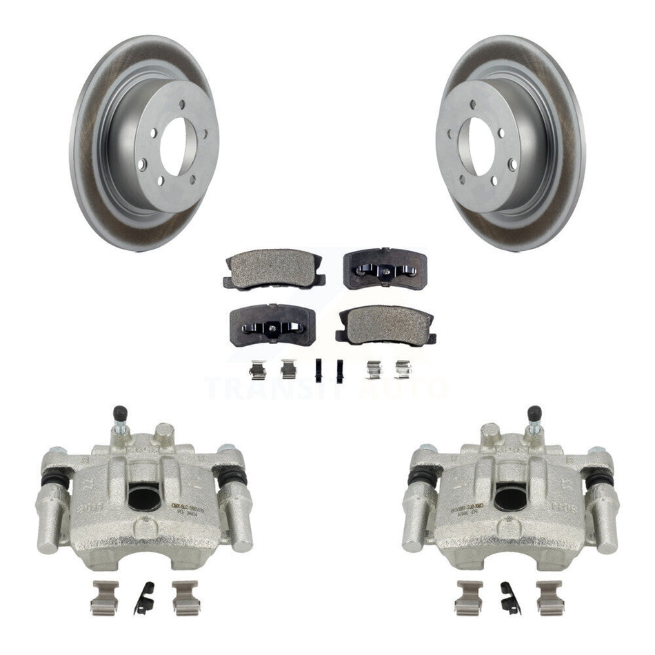 Rear Disc Brake Caliper Coated Rotors And Ceramic Pads Kit For Dodge Caliber Mitsubishi Lancer KCG-100034T