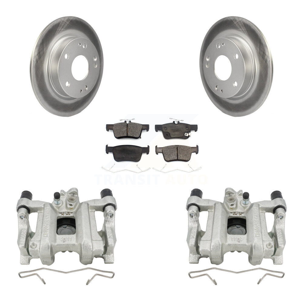 Rear Disc Brake Caliper Coated Rotors And Ceramic Pads Kit For Honda Civic Insight KCG-100035T