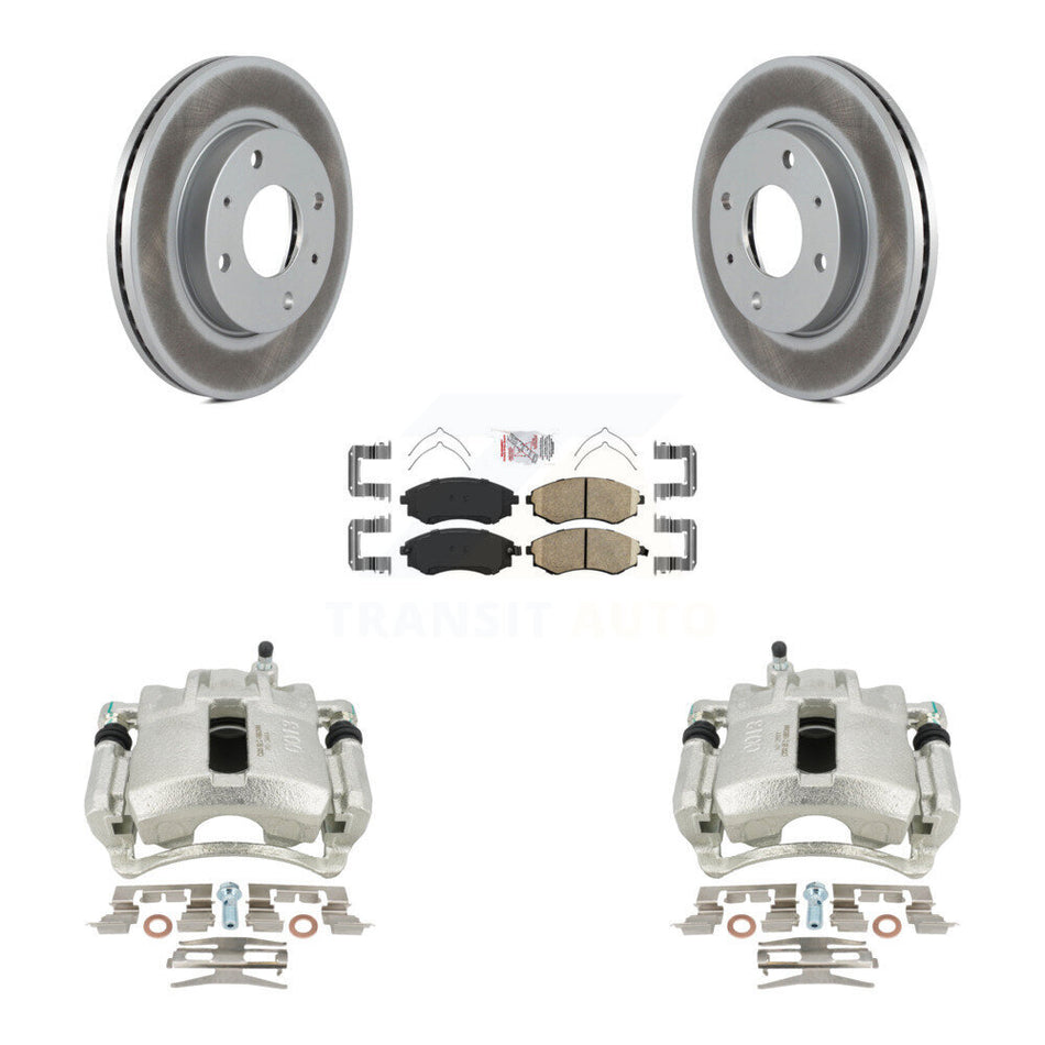 Front Disc Brake Caliper Coated Rotors And Ceramic Pads Kit For 2002 Hyundai Elantra To 10 31 01 KCG-100036N