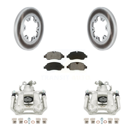 Rear Disc Brake Caliper Coated Rotors And Semi-Metallic Pads Kit For Ford Transit-350 HD KCG-100036S