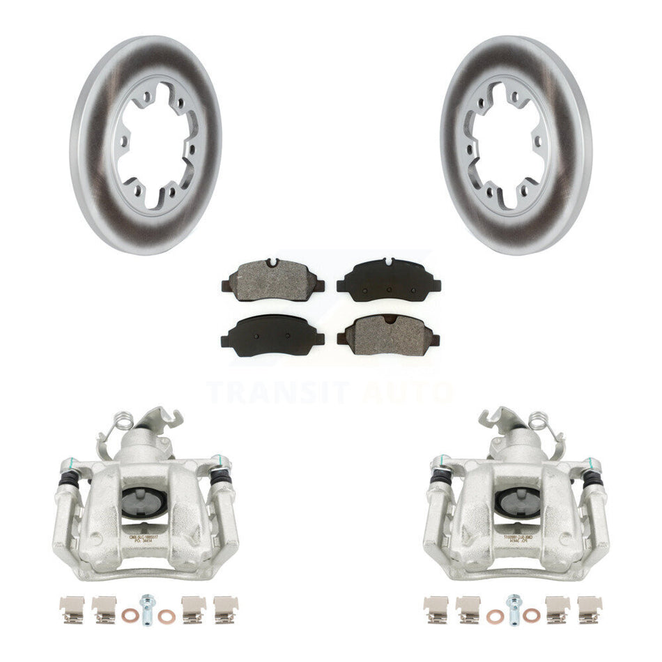 Rear Disc Brake Caliper Coated Rotors And Semi-Metallic Pads Kit For Ford Transit-350 HD KCG-100036S