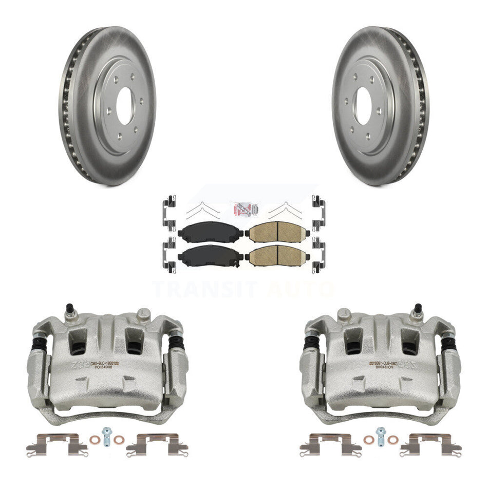 Front Disc Brake Caliper Coat Rotor & Ceramic Pad Kit For Nissan Frontier Suzuki Equator KCG-100037N