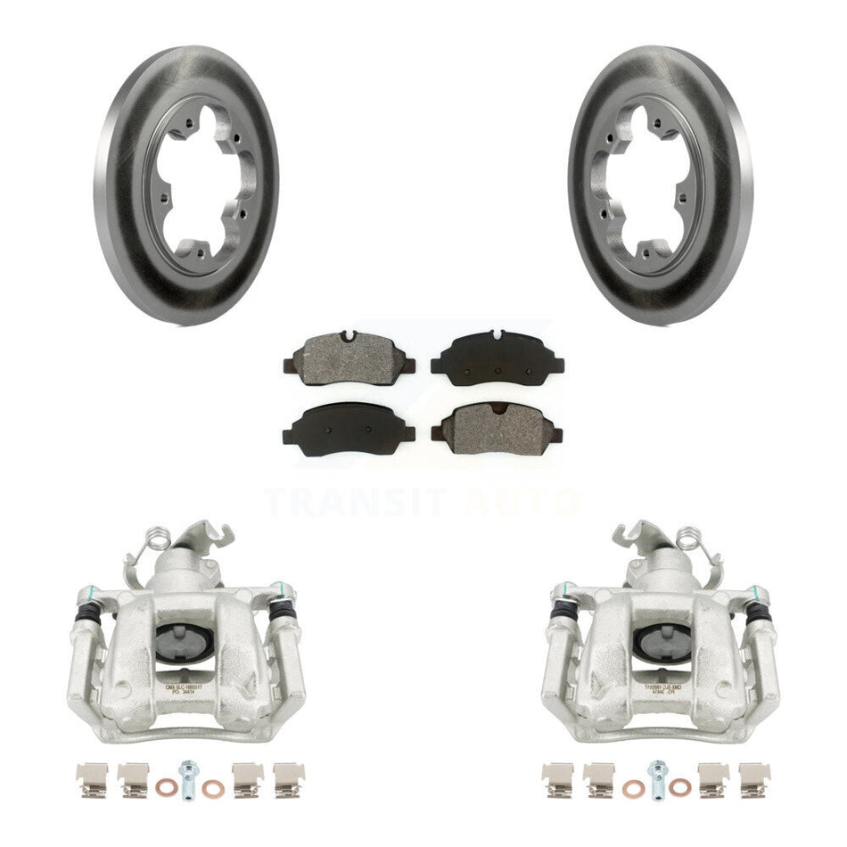 Rear Brake Caliper Coat Rotors Semi-Metallic Pad Kit For Ford Transit-250 Transit-150 HD KCG-100037S