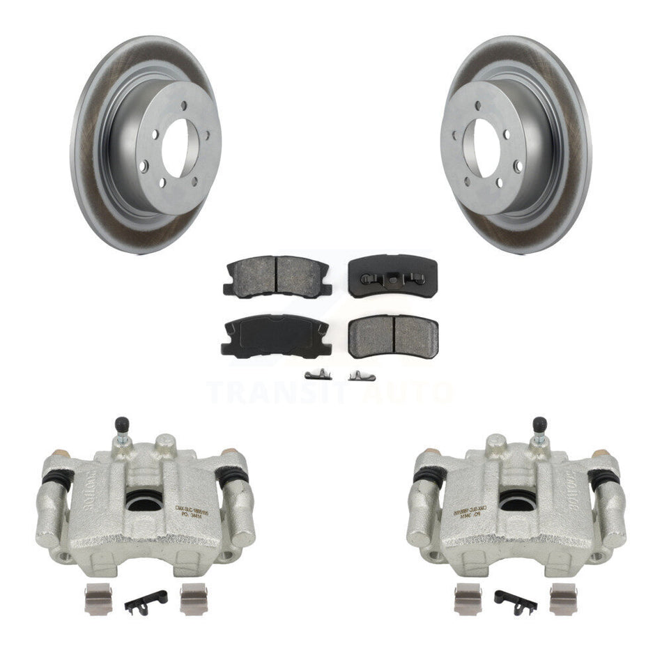 Rear Disc Brake Caliper Coated Rotors And Semi-Metallic Pads Kit For Jeep Patriot Dodge Compass Avenger Chrysler Sebring Mitsubishi Lancer Caliber 200 Outlander Sport RVR KCG-100038S