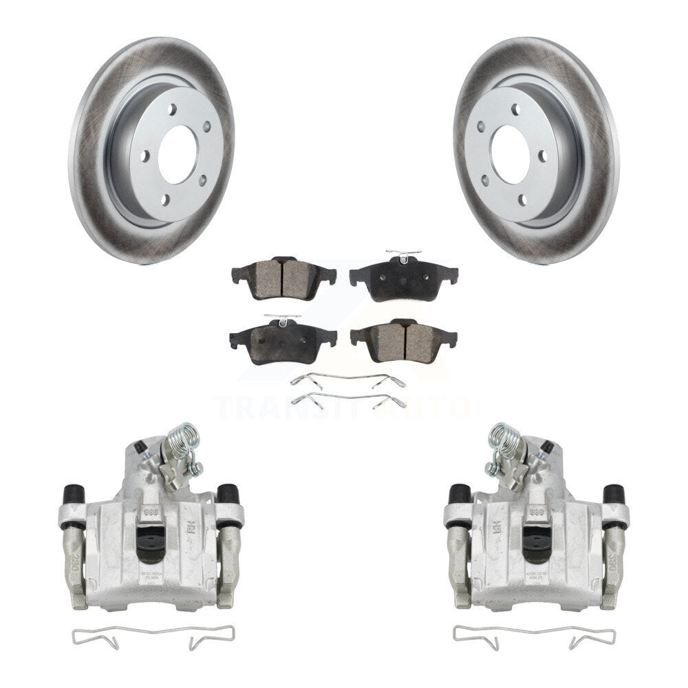 Rear Disc Brake Caliper Coated Rotors And Ceramic Pads Kit For Mazda 3 Sport KCG-100038T