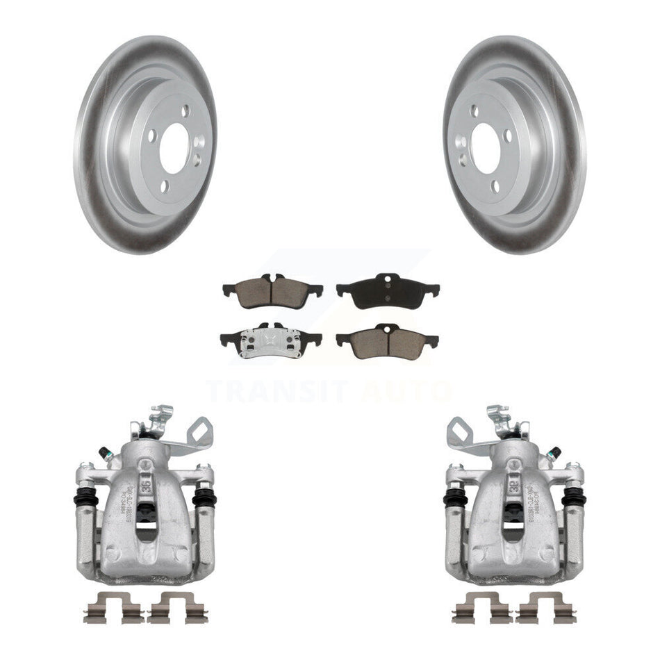 Rear Disc Brake Caliper Coat Rotors And Ceramic Pad Kit For 2007 Mini Cooper Convertible KCG-100039C