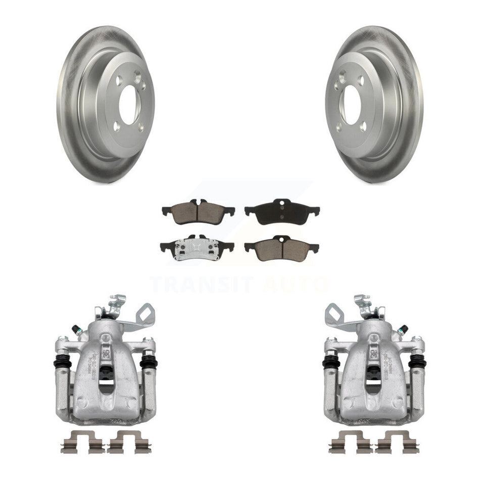 Rear Disc Brake Caliper Coat Rotors And Ceramic Pad Kit For 2007 Mini Cooper Convertible KCG-100040C