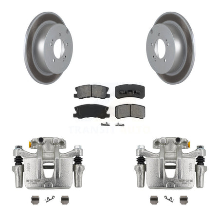 Rear Disc Brake Caliper Coat Rotor Semi-Metallic Pad Kit For Mitsubishi Lancer Outlander KCG-100040S