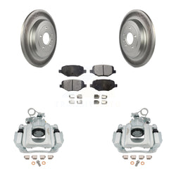 Rear Disc Brake Caliper Coated Rotors And Ceramic Pads Kit For Ford Edge Lincoln MKX KCG-100041T