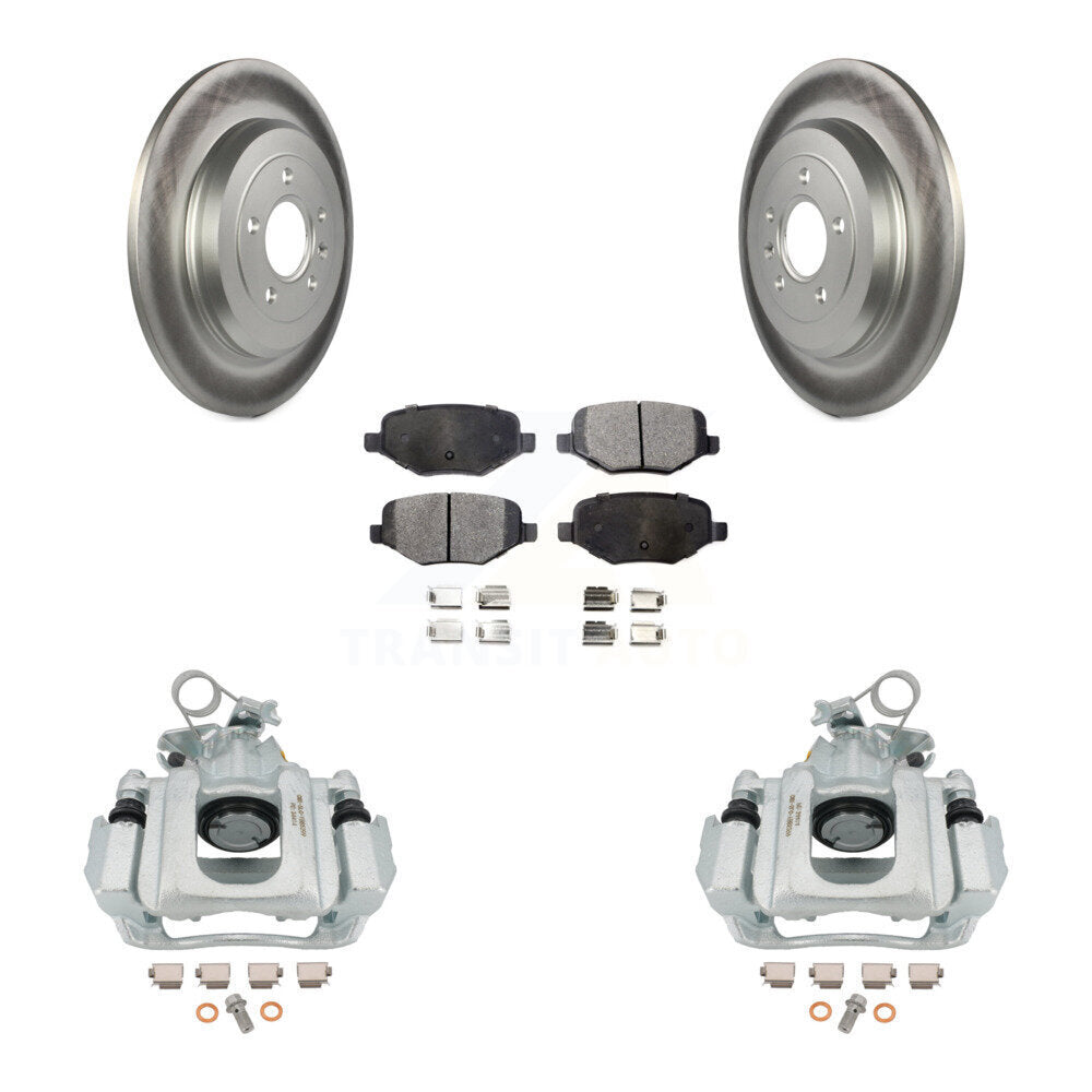 Rear Disc Brake Caliper Coated Rotors And Ceramic Pads Kit For Ford Edge Lincoln MKX KCG-100041T by Transit Auto