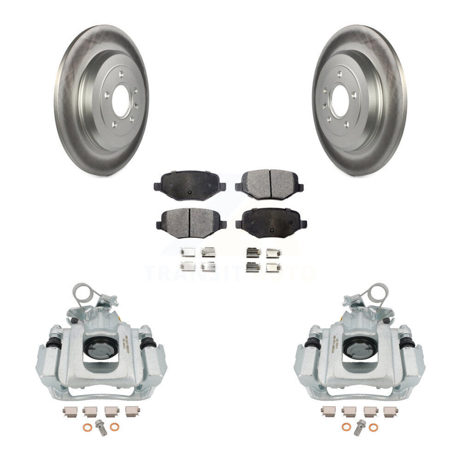 Rear Disc Brake Caliper Coated Rotors And Ceramic Pads Kit For Ford Edge Lincoln MKX KCG-100041T