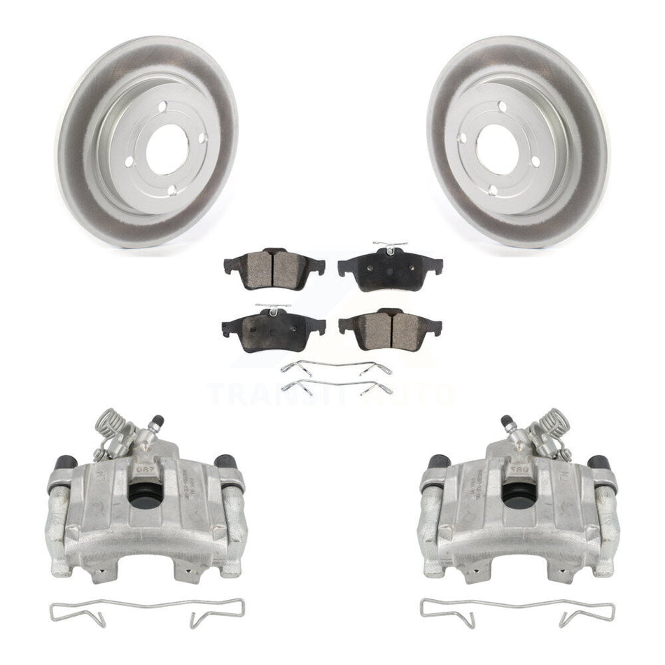 Rear Disc Brake Caliper Coated Rotors And Semi-Metallic Pads Kit For 2018-2022 Ford EcoSport AWD KCG-100042P