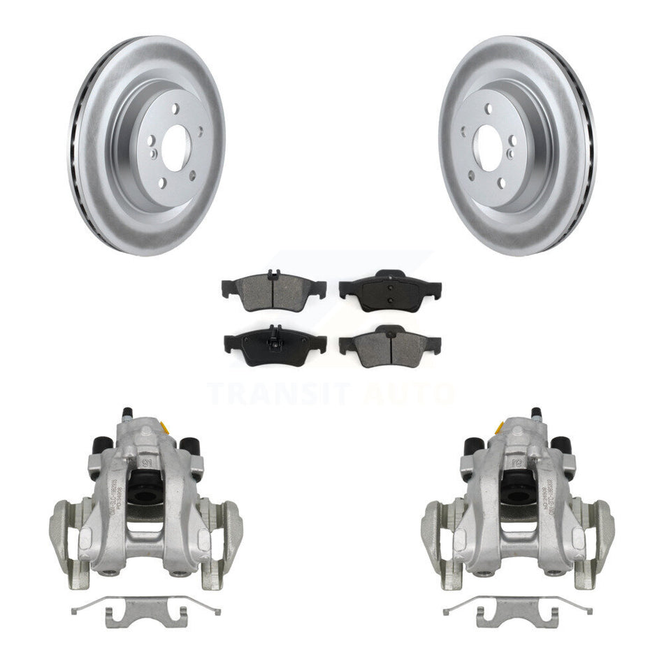 Rear Disc Brake Caliper Coated Rotors And Semi-Metallic Pads Kit For Mercedes-Benz S350 KCG-100042S