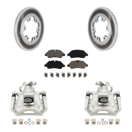 Rear Brake Caliper Coat Rotors Ceramic Pad Kit For Ford Transit-350 HD With 6 Lug Wheels KCG-100043C