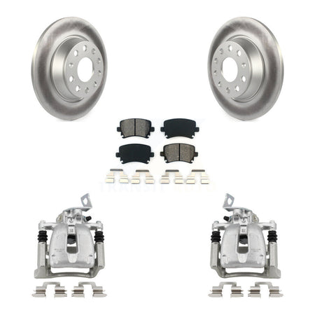 Rear Disc Brake Caliper Coated Rotors And Semi-Metallic Pad Kit For Volkswagen CC Passat KCG-100043S
