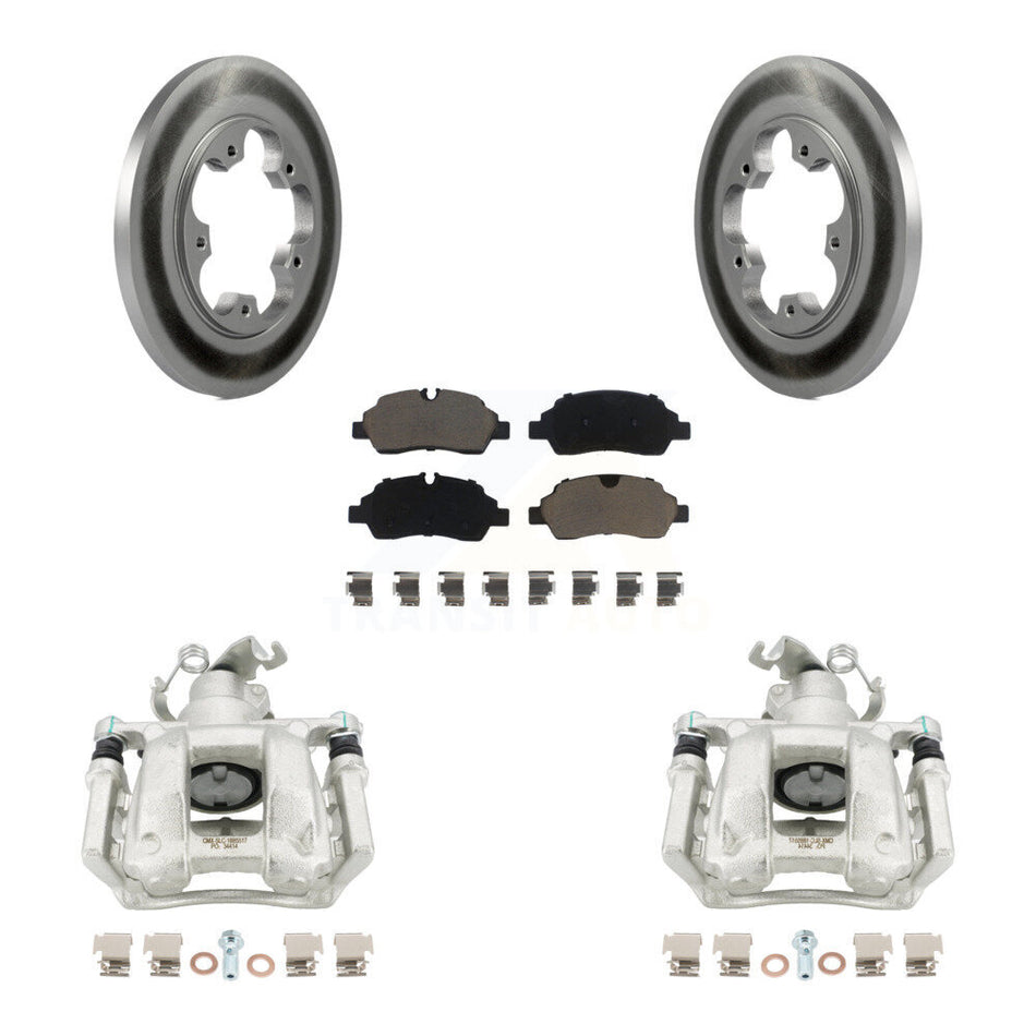 Rear Disc Brake Caliper Coat Rotor & Ceramic Pad Kit For Ford Transit-250 Transit-150 HD KCG-100044C