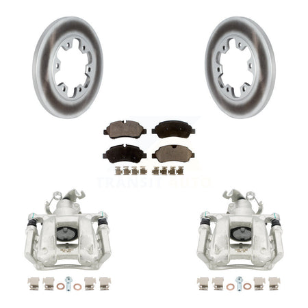Rear Disc Brake Caliper Coated Rotors And Semi-Metallic Pads Kit For Ford Transit-350 HD KCG-100044P