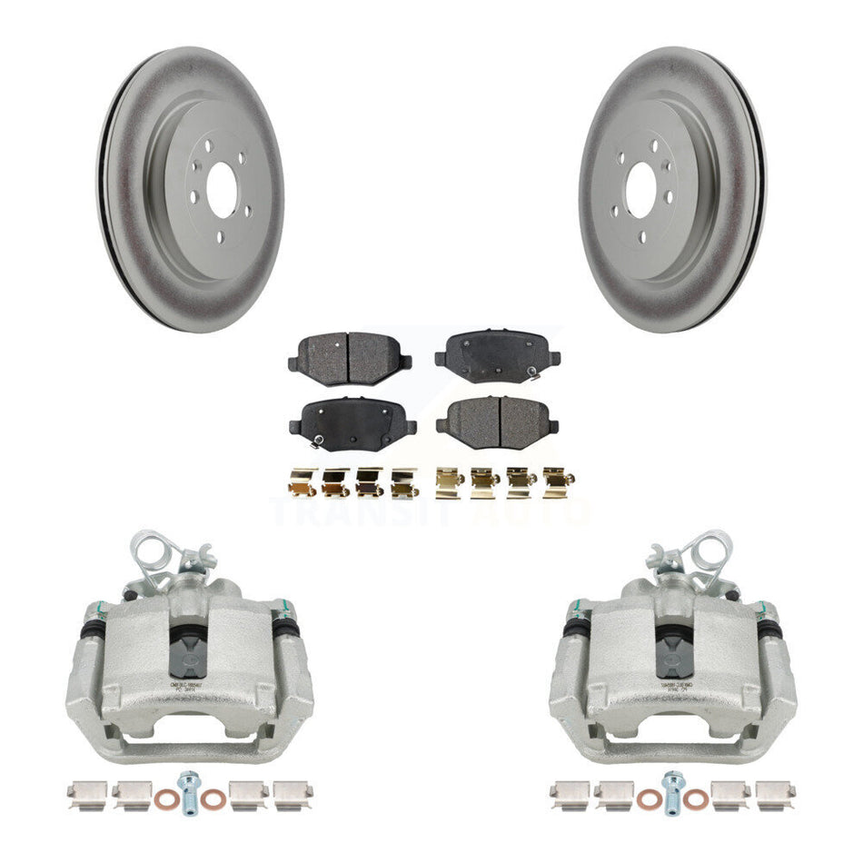 Rear Brake Caliper Coat Rotor Ceramic Pad Kit For Ford Explorer Flex Taurus Police Sedan KCG-100044T