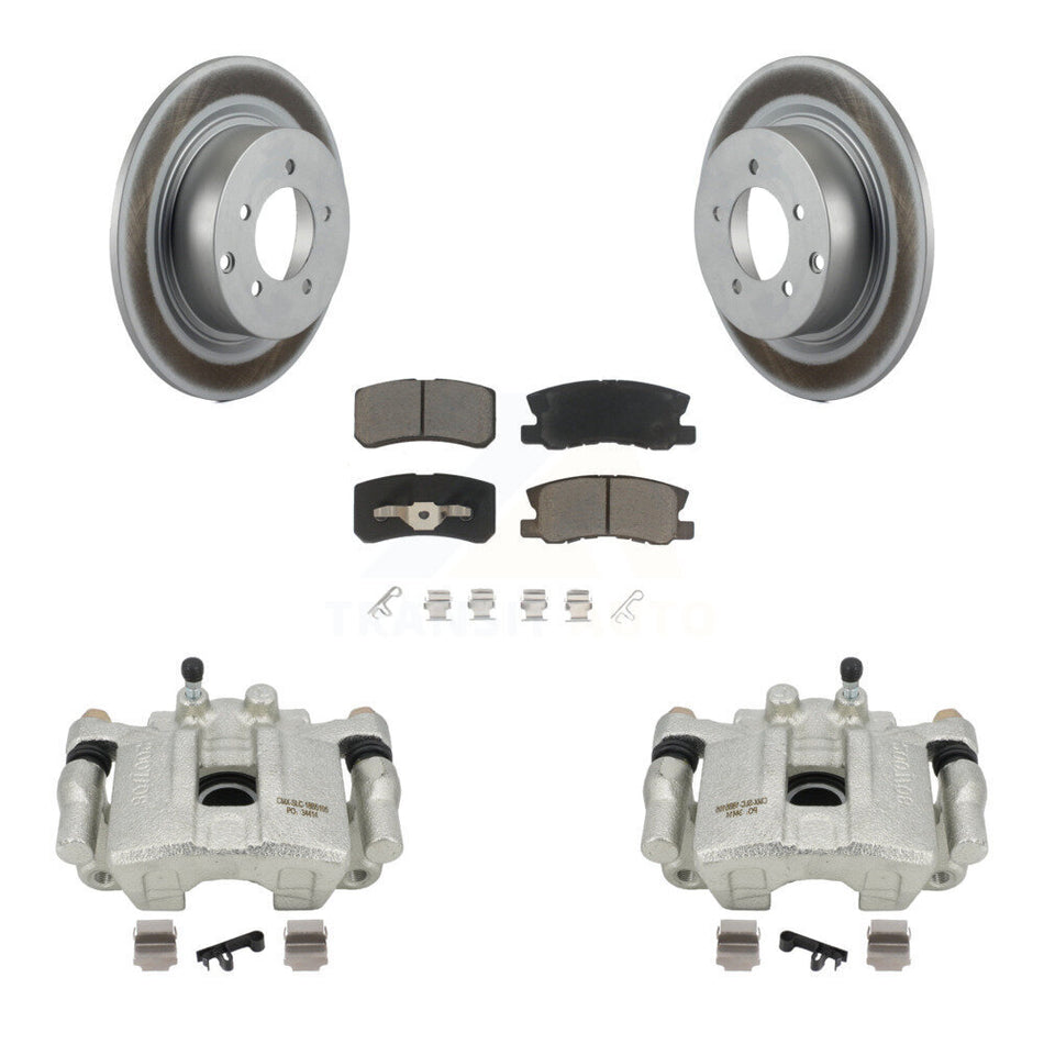Rear Disc Brake Caliper Coated Rotors And Ceramic Pads Kit For Jeep Patriot Dodge Compass Avenger Chrysler Sebring Mitsubishi Lancer Caliber 200 Outlander Sport RVR KCG-100045C