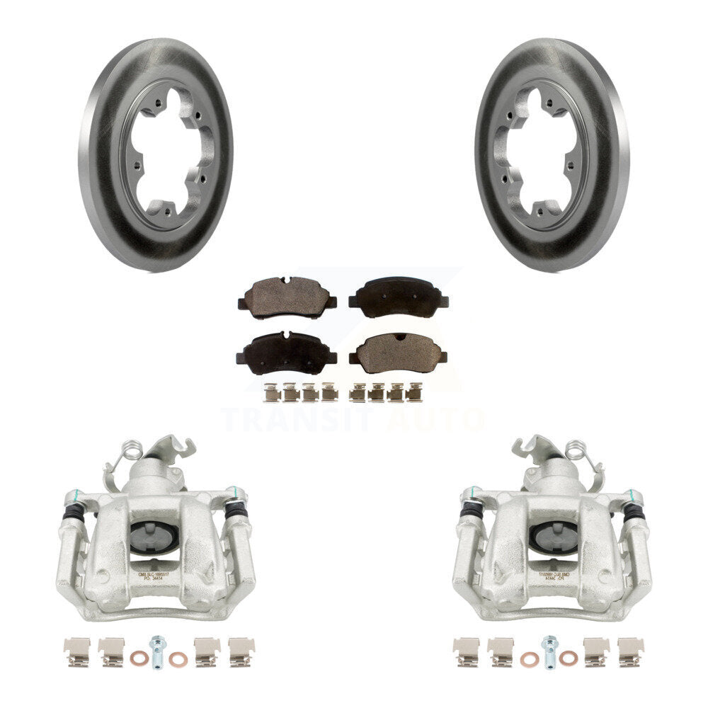Rear Brake Caliper Coat Rotors Semi-Metallic Pad Kit For Ford Transit-250 Transit-150 HD KCG-100045P