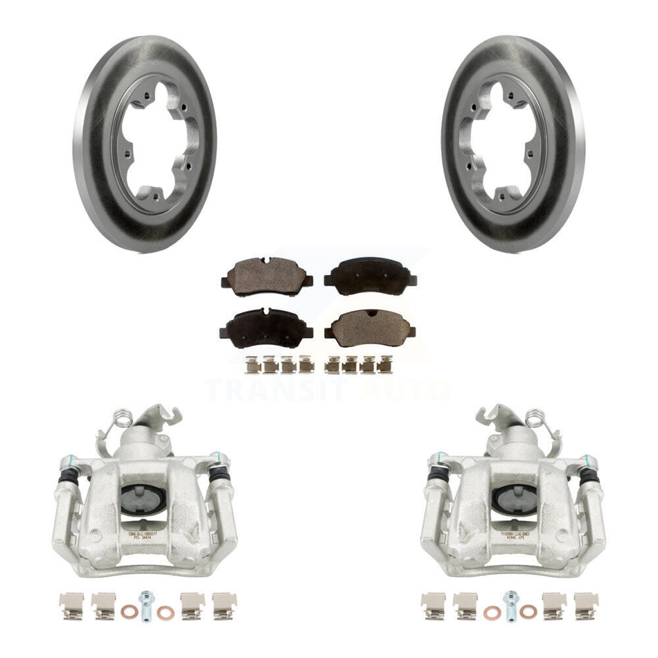 Rear Brake Caliper Coat Rotors Semi-Metallic Pad Kit For Ford Transit-250 Transit-150 HD KCG-100045P