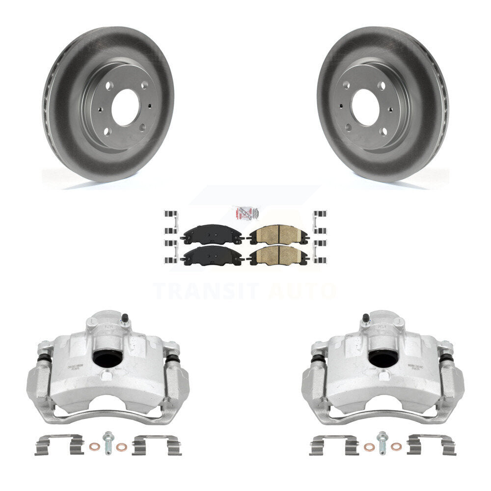 Front Disc Brake Caliper Coated Rotors And Ceramic Pads Kit For Ford Focus KCG-100047N