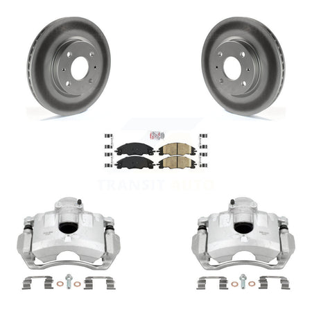 Front Disc Brake Caliper Coated Rotors And Ceramic Pads Kit For Ford Focus KCG-100047N