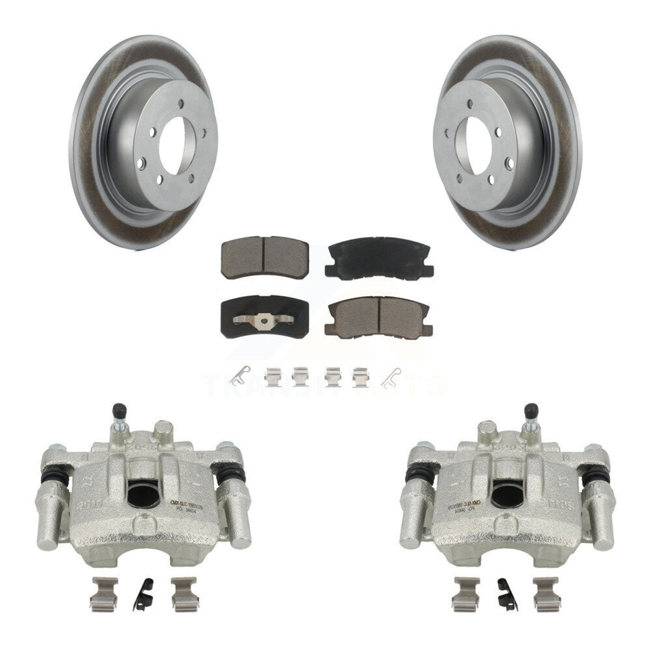Rear Disc Brake Caliper Coated Rotors And Ceramic Pads Kit For Dodge Caliber Mitsubishi Lancer KCG-100048C