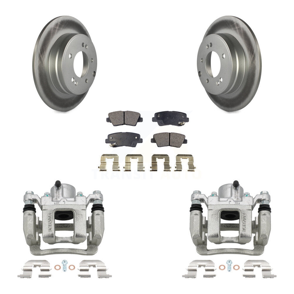 Rear Disc Brake Caliper Coated Rotors And Ceramic Pads Kit For Hyundai Sonata Kia Optima KCG-100049T