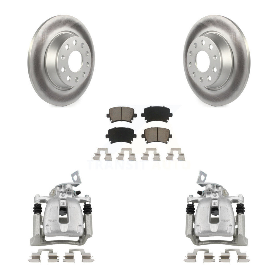 Rear Disc Brake Caliper Coated Rotors And Ceramic Pads Kit For Volkswagen CC Passat KCG-100050C
