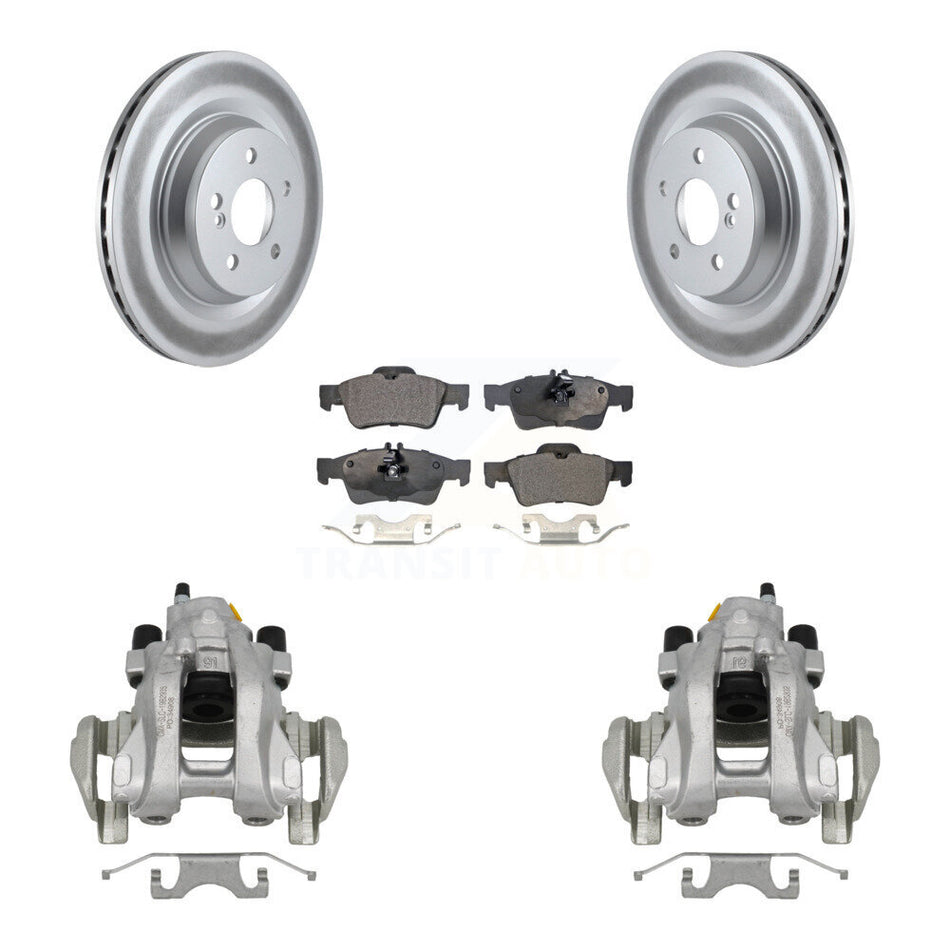 Rear Disc Brake Caliper Coated Rotors And Semi-Metallic Pads Kit For Mercedes-Benz S350 KCG-100050P