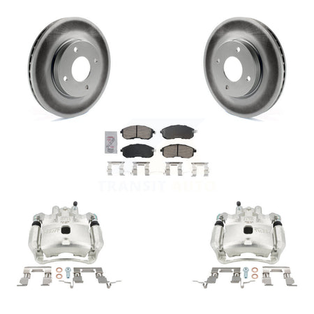 Front Disc Brake Caliper Coated Rotors And Ceramic Pads Kit For Nissan Versa KCG-100051N