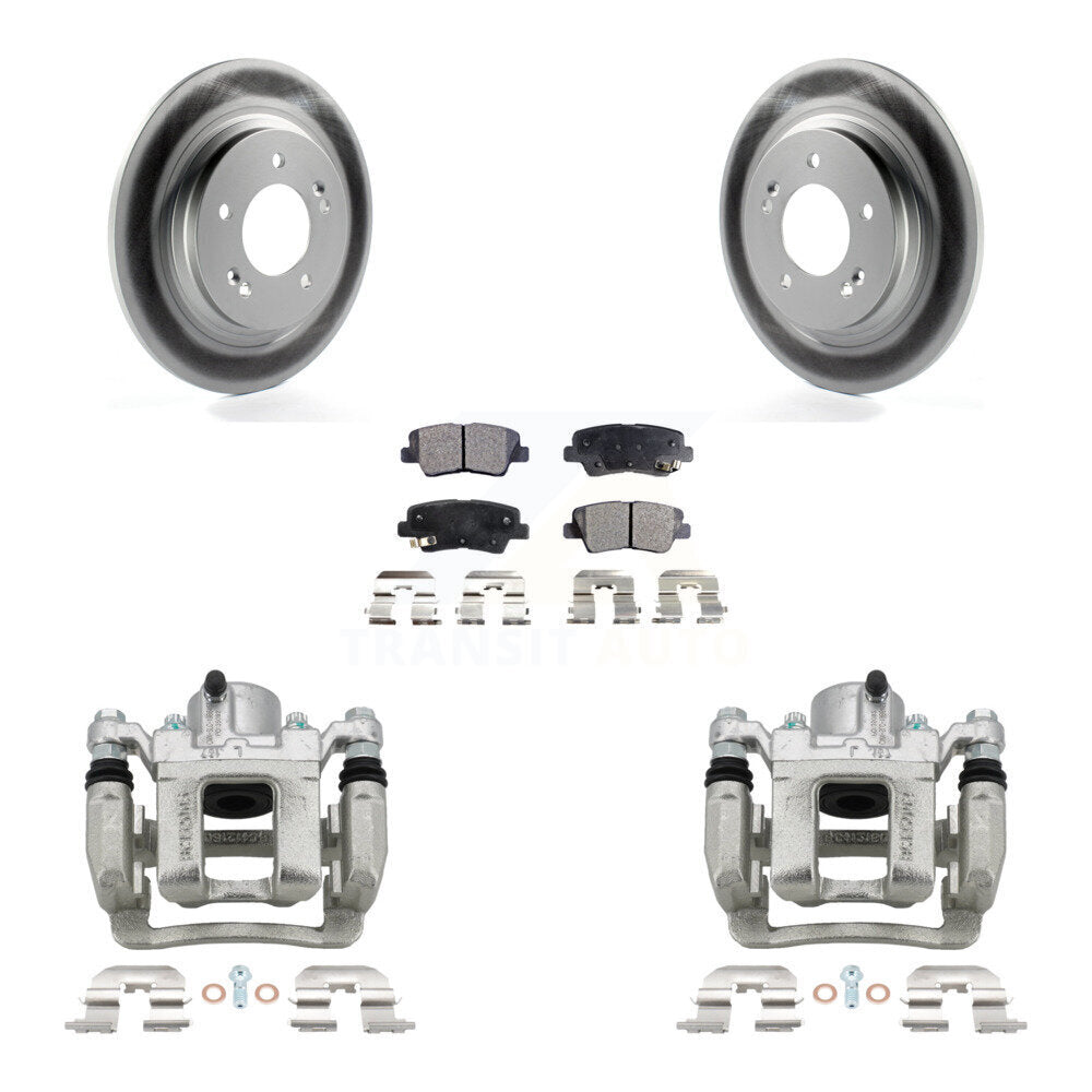 Rear Brake Caliper Coat Rotor Ceramic Pad Kit For Kia Optima With Electric Parking KCG-100051T