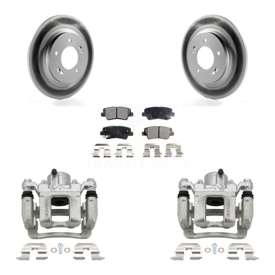 Rear Brake Caliper Coat Rotor Ceramic Pad Kit For Kia Optima With Electric Parking KCG-100051T