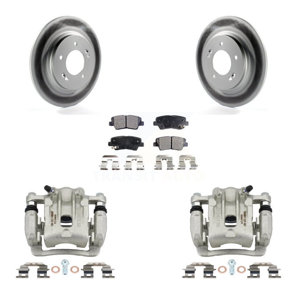 Rear Brake Caliper Coat Rotor Ceramic Pad Kit For Kia Optima With Electric Parking KCG-100052T